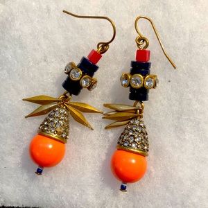 J.Crew Dangly Bead & Rhinestone Earrings